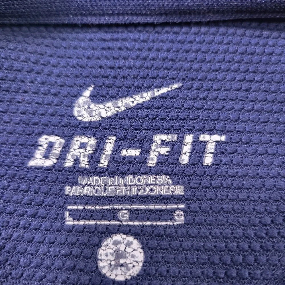 Nike‎ DRI-FIT Activewear Polo Shirt Mens Large Blue Short Sleeve